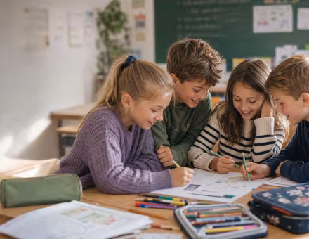 Schülerinnen und Schüler der Grundschule am Ritterfeld