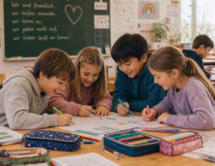 Schülerinnen und Schüler der Grundschule am Ritterfeld