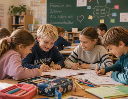 Schülerinnen und Schüler der Grundschule am Ritterfeld