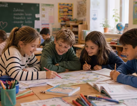 Schülerinnen und Schüler der Grundschule am Ritterfeld