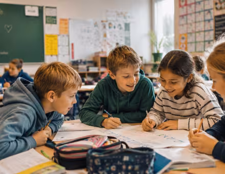 Schülerinnen und Schüler der Grundschule am Ritterfeld